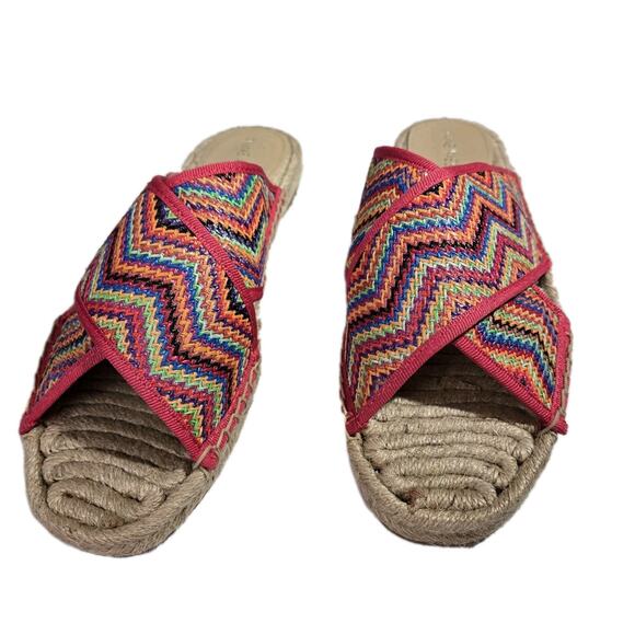 NINE WEST Womens Sandals Hamden Spadrille Criss Cross Multicolor Size 10M Boho - Picture 2 of 6